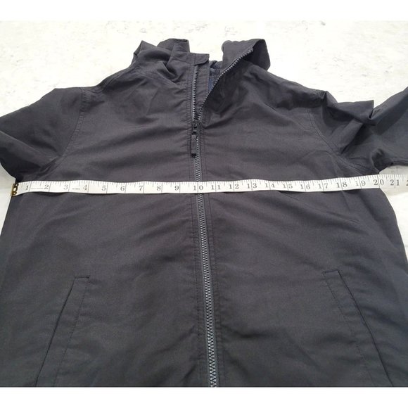 The Childrens Place Black Hooded Full Zip Windbreaker Rain Jacket Size XXL 16 - Picture 7 of 8